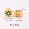 Contas Espaçadoras de Cobre Esmaltado Banhadas a Ouro 24K Acessórios para Pulseira DIY Trevo de Quatro Folhas Esmalte Azul Tradicional Acessórios Atacado