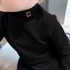 Camisa Base de Veludo Infantil Outono e Inverno Novo Estilo Gola Alta Meio Personagens Estilo Coreano Manga Longa para Meninos e Meninas