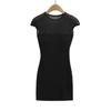 Falda de Malla con Empalmes Ajustada al Cuerpo para Mujer en Verano, Estilo Nuevo con Copas para Realzar el Busto y Mostrar la Figura, Vestido de Manga Corta