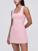 Vestido transfronteiriço com bojo, leggings, respirável e de secagem rápida, para fitness ao ar livre, esportes, corrida, saia-short de tênis anti-exposição para mulheres