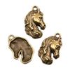 2 colores 18 * 29 mm accesorios de aleación de zinc DIY cabeza de caballo colgante animal encanto collar pulsera accesorios