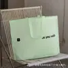 Nova Bolsa Tote de Tecido Não Tecido Verde Yunya com Logo Personalizado para Lojas de Roupas, Bolsa de Compras Universal para Shoppings
