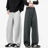 Calça de Moletom Esportiva de Outono Estilo Americano Plus Size para Homens, Casual Solta, para Casal, Perna Larga Reta com Efeito de Caimento 8X