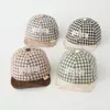 Nuevos Sombreros para Bebé de Comercio Exterior, Gorras de Béisbol Versátiles de Cuadros Retro, Sombreros Sencillos de Estilo Japonés y Coreano con Visera Suave para Niños y Niñas, Venta al por Mayor