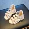 Verão novo estilo meninas moda romana sandálias de cor sólida sapatos infantis estilo ocidental bebê todos os jogos princesa sapatos sapatos sapatos femininos