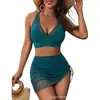 Biquíni Feminino de Comércio Exterior Europeu e Americano Roupa de Banho Justa Cintura Alta Sexy Venda Quente na Amazon Roupa de Banho Transfronteiriça para Fontes Termais