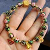 Pulsera de cloisonné gris fragante de Pekín, pulsera de esmalte cloisonné, pulsera bulliciosa de esmalte de color para pareja, novias, flores, regalo para hombres y mujeres