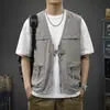 Chaleco de Trabajo Funcional Estilo Americano para Hombre, Chaleco sin Mangas de Verano para Pesca al Aire Libre, Camping con Múltiples Bolsillos, Chaleco Funcional