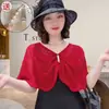 Xale de Tricô de Alta Qualidade para Primavera e Outono, Fino, Pequena Blusa Externa, Blusa Externa de Verão, Camisa de Proteção Solar, Estilo Ocidental, Versátil, Sombra, Emagrecimento