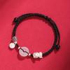 Corda Vermelha Benmingnian Prata 999 Pi Xiu Casal Corda de Mão Trançada Artesanal Fivela Ping An Marca Fu Corda Trançada Pulseira de Pedra Uva
