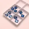 108 # Cabujón de Espinela Azul Facetada de Forma Cuadrada Piedra Suelta con Base Puntiaguda 119 # Espinela Sintética Zafiro Azul