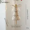Nuevos adornos navideños de espuma color champán, decoraciones para árbol de Navidad de tela con purpurina, colgantes de perlas y arreglos de escenas con formas únicas