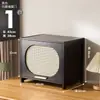Cómoda Negra Estilo Mediados de Siglo Gabinete de Almacenamiento para Sala de Estar Dormitorio Gabinete de Almacenamiento Estantería Gabinete de Entrada Gabinete Estrecho Alto Multicapa