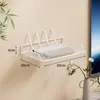 Estante de almacenamiento para decodificador de TV montado en la pared con WiFi y router, soporte sin taladro