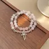 Pulsera de Cuentas con Doble Esmalte de Lazo para Mujer, Nueva Pulsera China Super Hada Dulce Simple para Estudiante Novia