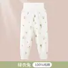 Pantalones Gruesos Cálidos de Cintura Alta para Primavera y Otoño para Niños y Niñas, Pantalones de Dormir de Algodón Puro para Bebé, Leggings de Otoño e Invierno