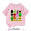 Sprunki Rhythm Box Ropa de Merchandising Camiseta de Manga Corta para Niños Top de Algodón Camisa de Media Manga Estampada de Verano para Niños