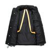 Chaqueta de plumas a rayas para hombre, estilo coreano holgado, invierno 2023, nueva chaqueta gruesa y cálida para parejas, sencilla, moderna y elegante