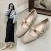 Zapatos Mary Jane con Lazo de Camelia de Gamuza para Mujer, Novedad Otoño 2026 Estilo Francés Vintage Suave Zapatos de Salón