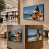 Pantalla publicitaria de pared 43/50/55 pulgadas para publicidad del menú de tienda de té de burbujas, Pantalla de ventana de alto brillo estándar A