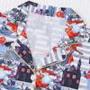 Comercio Exterior Transfronterizo Pijamas de Estilo Europeo y Americano para Halloween Cardigan Estampado Conjunto de Shorts de Manga Corta Ropa de Casa Cómoda y Transpirable Venta al por Mayor