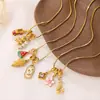 Moda Europea y Americana Estilo Dulce DIY Desmontable Sandía Oso Perla Colgante Multiforme Collar Versátil para el Día a Día