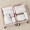 Set de Bolsas de Almacenamiento para Viaje Estilo Coreano con Lunares Gran Capacidad Organizador de Maleta Ropa Ropa Interior Portátil Maquillaje Artículos de Tocador