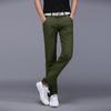 Pantalones casuales de primavera y verano para hombre, pantalones rectos para hombre, talla grande juvenil, estilo coreano, ajustados, color liso, negros, finos y modernos.