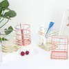 Sujetalápices Cuadrado Nórdico Personalizado Color Oro Rosa Hierro Suministros de Oficina Canasta de Almacenamiento para Palillos de Cocina Se Puede Personalizar
