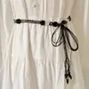 Cinturón Tejido Bohemio para Mujer, Cadena Decorativa para Cintura de Vestido, Cuerda de Cintura con Borla, Cinturón de Cintura Versátil de Estilo Étnico
