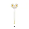 Pincel de Cílios com Pom-Pom, Fivela Dourada de Rosto Sorridente, Embalado em Tubo para Venda por Atacado, Curvador de Cílios Descartável com Cabo de Cristal, Pincel para Sobrancelhas, Ferramenta de Beleza para Cílios