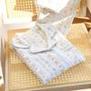 Primavera Verano Otoño Nuevo Hilo Doble de Algodón Ropa para el Hogar Pijama Todo Algodón Crepé Manga Larga Pantalones Casual Transpirable Talla Grande Pijama