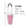 Bolsa de Malla Tejida a Mano Personalizada para Taza de Agua Bolsa de Red para Té de Leche Cuerda de Algodón Tejida Funda para Taza Bolsa de Malla Portátil para Llevar en la Mano