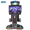 Máquina de juego de disparos de simulación en interiores para niños de Cartoon City, un paraíso para niños, de 55 pulgadas, con doble cañón y forma especial, batalla decisiva, fuego completo.