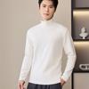 Camisa Térmica de Gola Alta com Manga Longa, Espessa, para o Inverno Feminino, na Cor Branca, Estilo Pai e Filho, Nova Roupa Térmica Interna