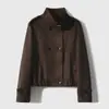 Chaqueta corta/gabardina media-larga de ante Sami, abrigo de trabajo para mujer, ropa de mujer, nueva colección otoño 2026