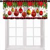 Cortinas de Natal Populares da Temu Estampa de Boneco de Neve e Pinheiro Material de Poliéster Cortinas de Decoração de Janela de Inverno Americano