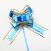 Nuevo Modelo Transfronterizo 50 # Lazo Grande de Organza con Borde Dorado Decoración de Flores Atada a Mano para Coches de Boda, Envoltura de Regalos de Navidad y Arreglos Florales.