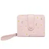 Cartera Corta con Estampado de Margarita Acuarela Estilo K Transfronteriza Billetera con Cremallera para Niñas Monedero para Dama