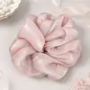 Elástico de Cabelo Scrunchie Elegante em Chiffon Macio Cetinado Estilo Francês com Toque de Luxo, Prendedor de Cabelo, Acessório de Cabelo