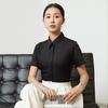 Verão Novo Modelador de Manga Curta Profissional Elegante Roupa de Trabalho Camisa Slim-fit Emagrecedora em estoque Camisa Branca à Prova de Três para Mulheres