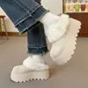 Pantuflas de Algodón Estilo Birkenstock para Mujer con Aumento de Altura, Para Uso Exterior en Invierno, Nuevo Modelo 2025, Forradas de Felpa, Cálidas, de Suela Gruesa, Pantuflas Peludas para Mujer