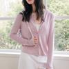 Camiseta base de contraste de lana Tencel de primavera y verano para mujer, cárdigan de lyocell versátil, top de manga larga ajustado, suéter 6072