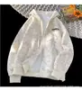 Suéter Cardigan Grande Tamanho Exportação Transfronteiriça Masculino Outono Tendência Americana Solto Com Capuz Tie-Dye Jaqueta Suja Ins