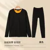 Conjunto de roupa íntima térmica de Veludo Dourado roupas de outono calças compridas roupas quentes femininas masculinas com forro de fleece espessado masculinas sem costura finas roupas de outono