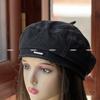 Nueva Moda Japonesa Vintage Hierro Estándar Boina de Mezclilla Primavera y Otoño Dulce Cool Todo Combinable Cabeza Grande Exhibición de Rostro Sombrero de Pintor Pequeño