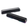 Fábrica Fuente Stock Luz RGB Altavoz Bluetooth Venta al por mayor Portátil Emisor de Luz Inalámbrico Tira Larga de Escritorio Barra de Sonido Pequeña