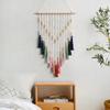Colgante de Pared Bohemio Tapiz Tejido a Mano Colgante de Pared Cuerda de Algodón Colorida Tapiz con Borlas Fondo para Decoración de Entrada Dormitorio