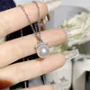 Versa Diana Colgante de Perla de Agua Dulce Natural Imitación Cadena para Clavícula de Collar de Perlas Redondas de Alto Brillo Pequeño Mori para Mujer