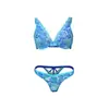 Suporte Direto da Fábrica para Personalização de Amostra Exportação Renda Patchwork Color Block Conjunto de Lingerie Duas Peças Conjunto de Sutiã Sexy